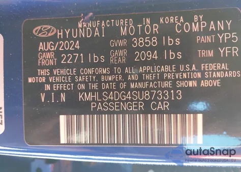 2025 Hyundai Elantra Sel Convenience from USA, damaged, VIN KMHLS4DG4SU873313
